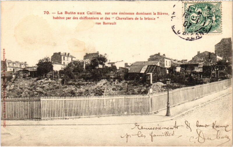 Carte postale ancienne Paris 13e butte aux Cailles Rue Barrault à Paris 13e