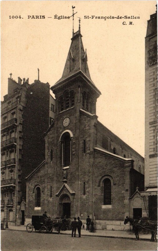 Carte postale ancienne Eglise Saint-François-de-Salles à Paris 17e