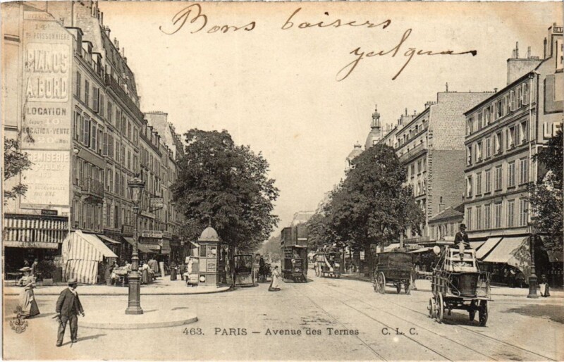 Carte postale ancienne Avenue des Ternes à Paris 17e