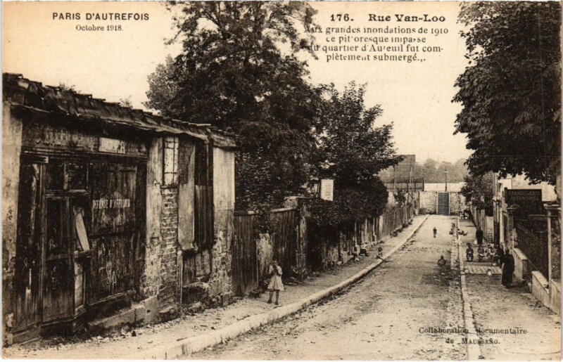 Carte postale ancienne Rue Van-Loo à Paris 16e