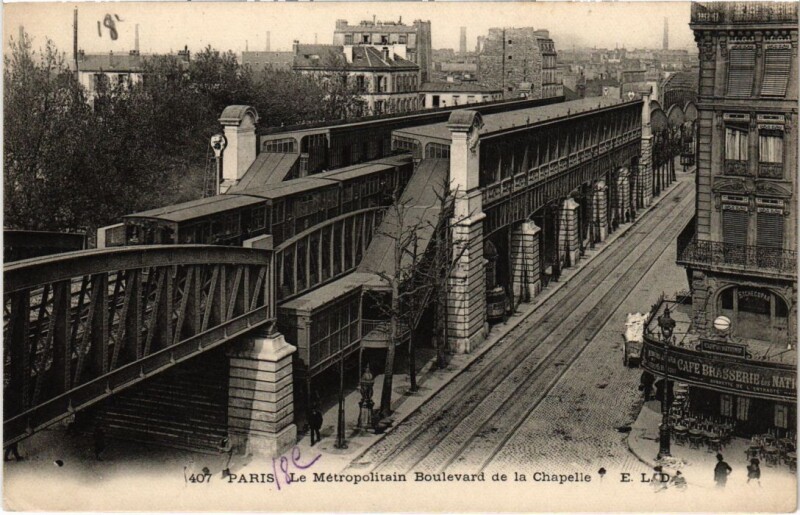 Carte postale ancienne Le Métropolitain Boulevard de la Chapelle à Paris 10e
