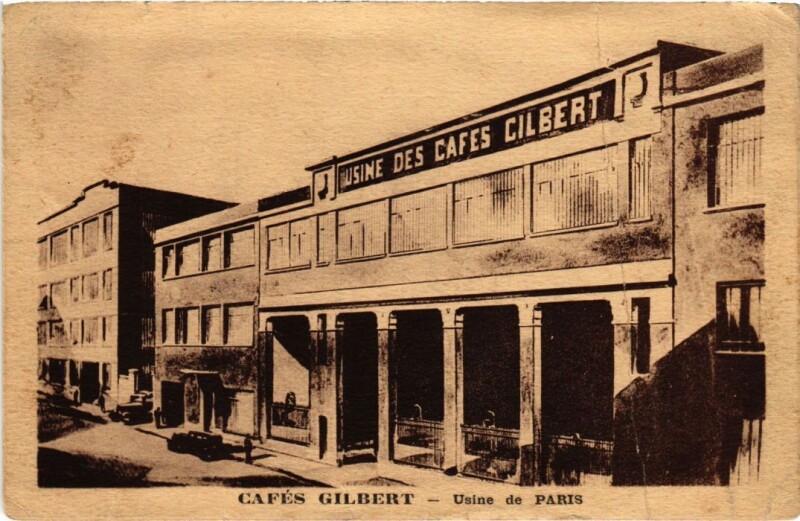 Carte postale ancienne Cafés Gilbert - Usine de Paris à Paris 18e