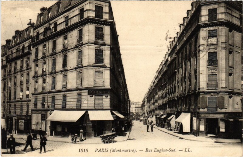 Carte postale ancienne Montmartre - Rue Eugène-Sue à Paris 18e