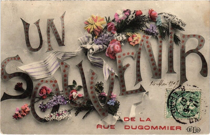 Carte postale ancienne Paris 12e Rue Dugommier un souvenir à Paris 12e