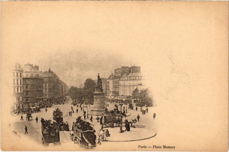 Carte postale ancienne Paris 9e Place Moncey à Paris 9e