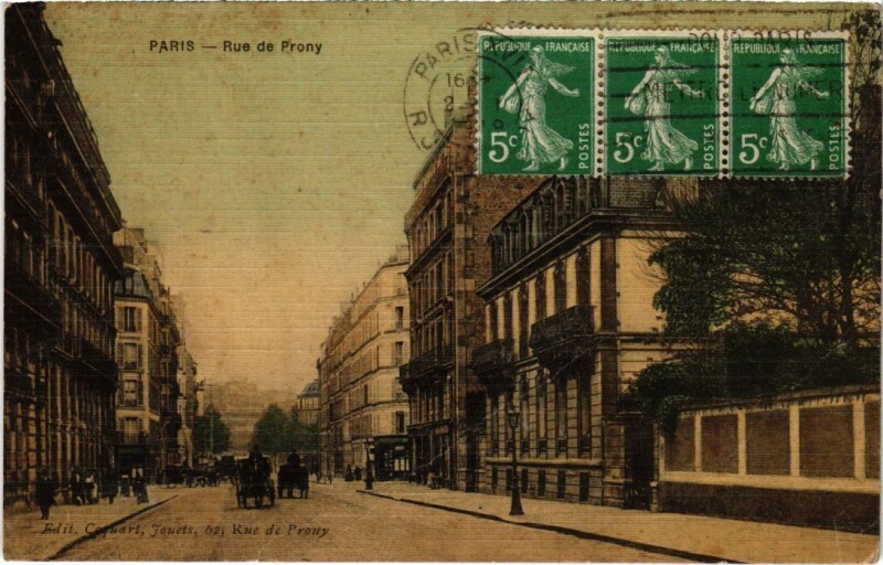Carte postale ancienne Rue de Prony à Paris 17e