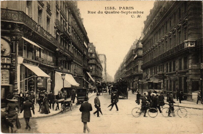 Carte postale ancienne Paris 2e Rue du Quatre-Septembre à Paris 2e