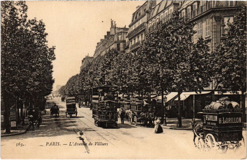 Carte postale ancienne Avenue de Villiers à Paris 17e