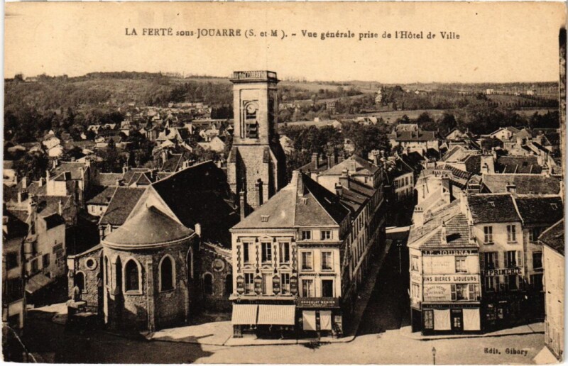 Carte postale ancienne La Ferte sous Jouarre vue generale pris de l'Hotel de Ville à Jouarre