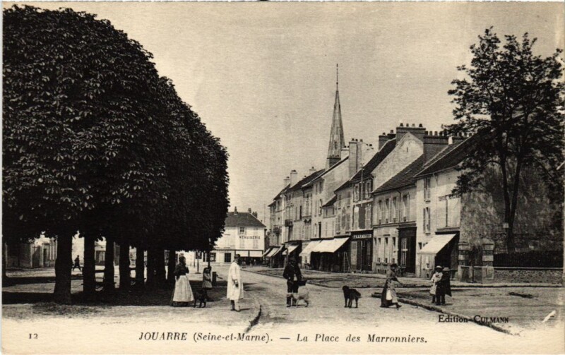 Carte postale ancienne La Ferte sous Jouarre Place des Marronniers à Jouarre