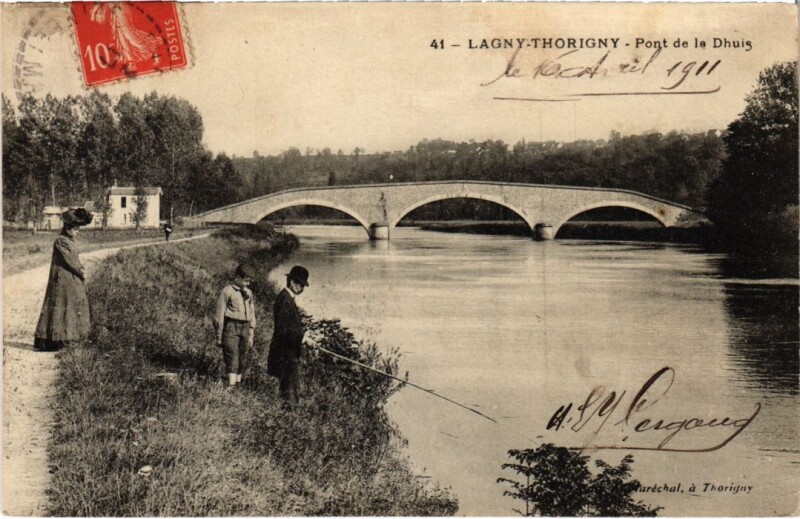 Carte postale ancienne Lagny Pont de la Dhuis
