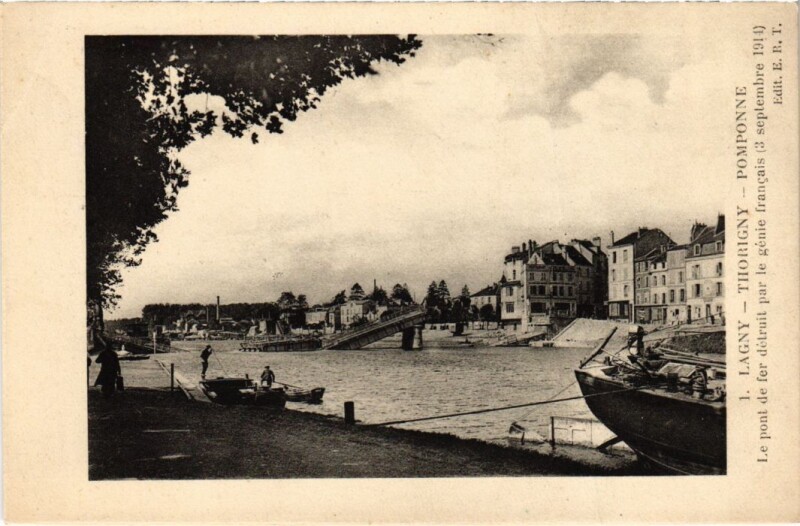 Carte postale ancienne Lagny Le pont de fer