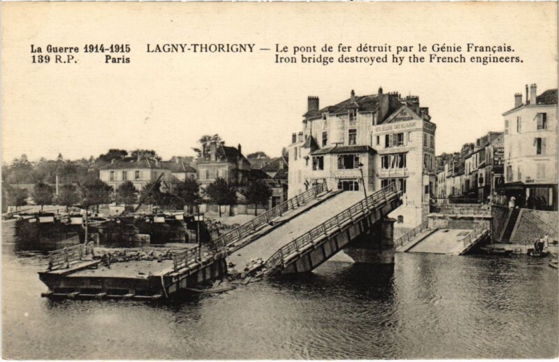 Carte postale ancienne Lagny Le pont de fer