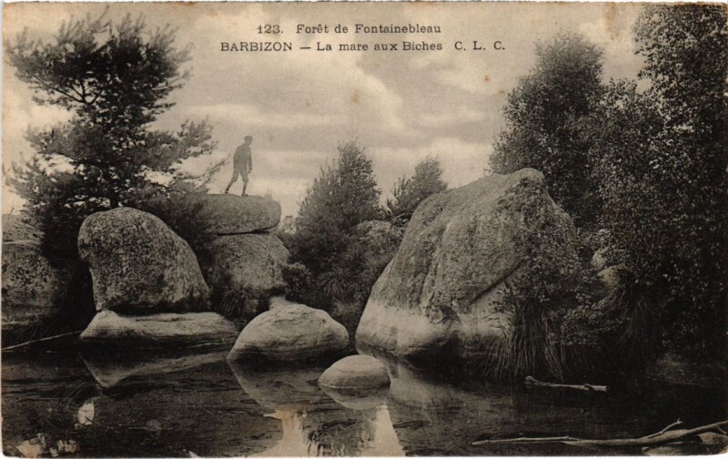 Carte postale ancienne Barbizon La mare aux Biches à Barbizon