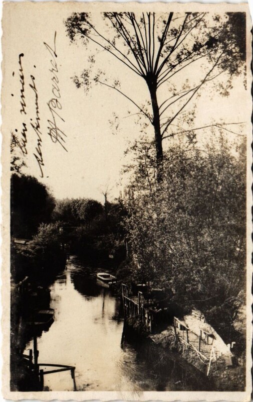 Carte postale ancienne Esbly En Flanant un matin le long du Grand Morin à Esbly