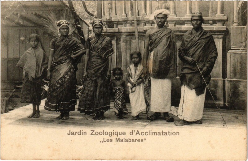 Carte postale ancienne Jardin Zoologique d'Acclimatation - Les Malabares à Neuilly-sur-Seine
