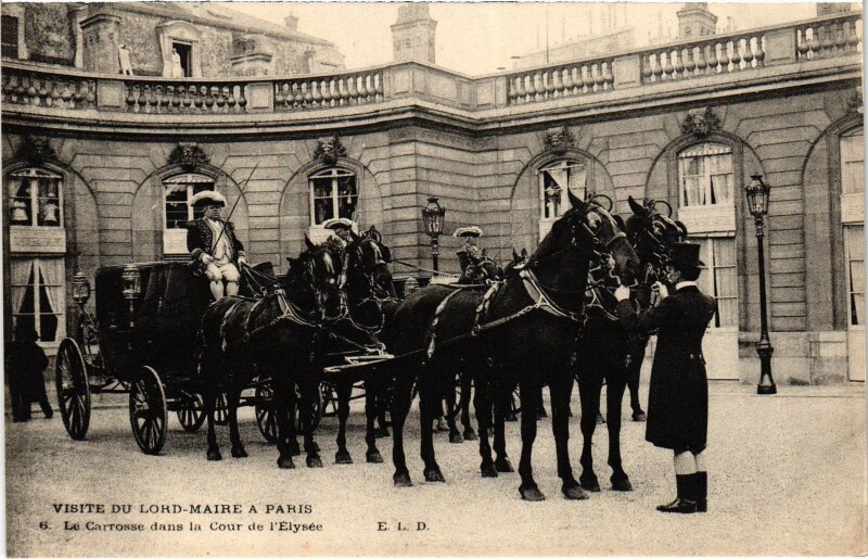 Carte postale ancienne Paris Visite Lord-Maire le carrosse