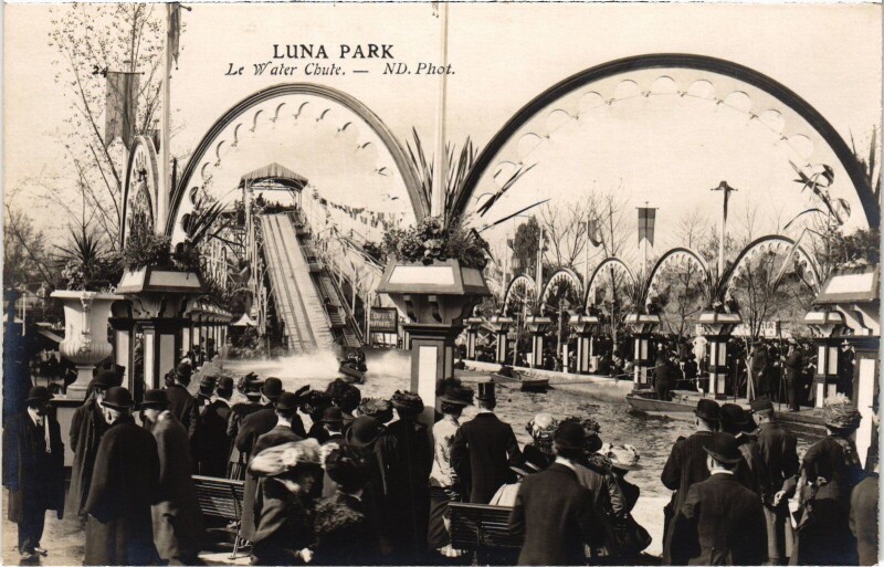 Carte postale ancienne Luna Park - Le Water Chute à Paris 17e