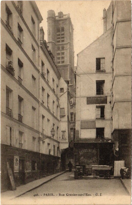 Carte postale ancienne Paris 4e Rue Grenier-sur-l'Eau à Paris 4e