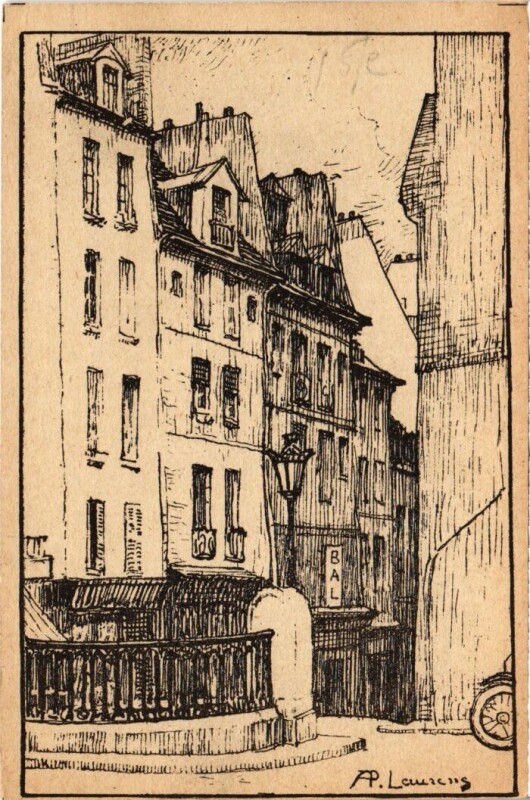 Carte postale ancienne Paris 5e Rue de la Montagne Sainte-Genevieve Ecole Polytechnique à Paris 5e