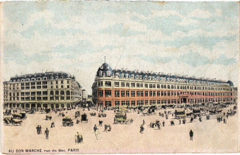 Carte postale ancienne Au Bon Marché - Rue du Bac à Paris 6e