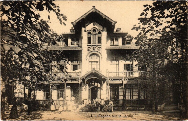 Carte postale ancienne Asile temporaire d'Enfants - Façade sur le Jardin à Paris 14e
