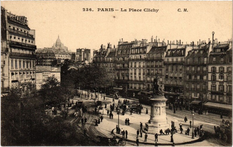Carte postale ancienne La Place Clichy à Paris 17e