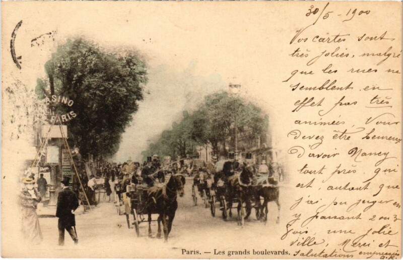 Carte postale ancienne Paris 9e Les Grands Boulevards à Paris 9e