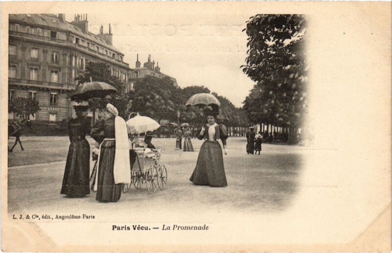 Carte postale ancienne Paris Vecu. la Promenade