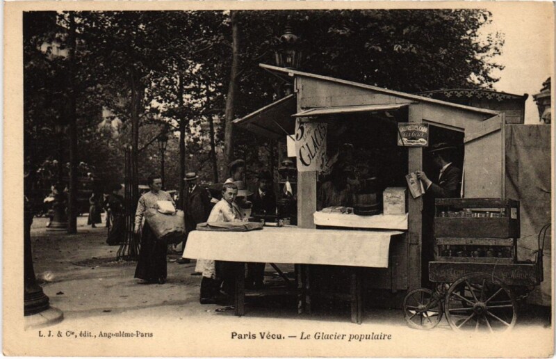 Carte postale ancienne Paris Vecu. Le glacier populaire