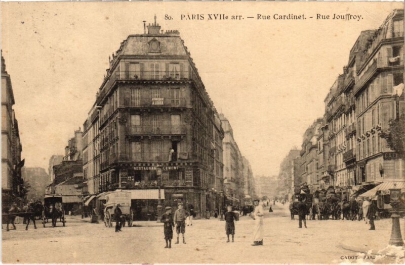 Carte postale ancienne Rue Cardinet - Rue Jouffroy à Paris 17e