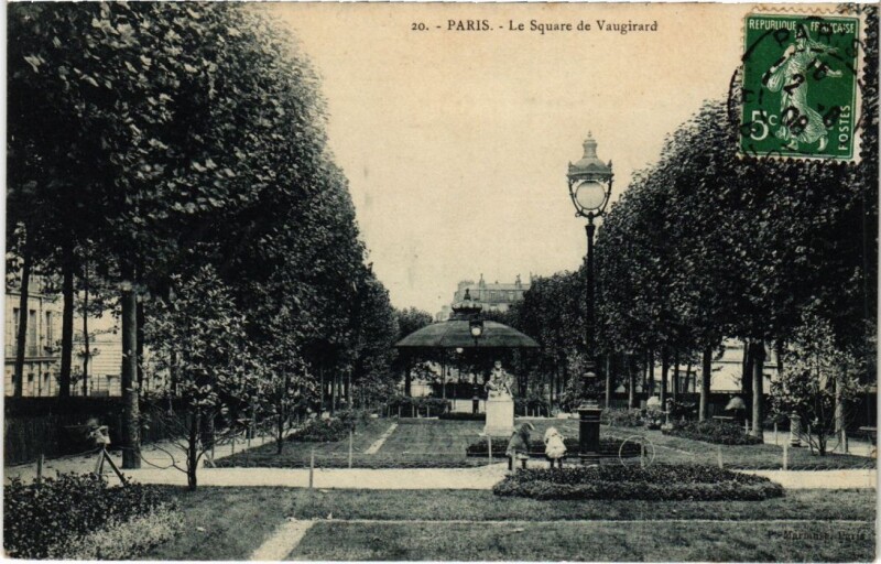 Carte postale ancienne Le Square de Vaugirard à Paris 15e