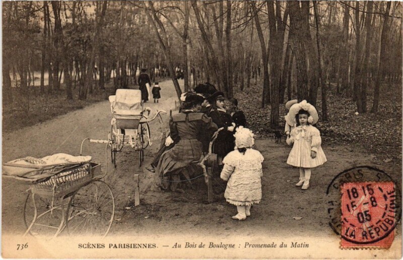 Carte postale ancienne Scènes Parisiennes -  Au Bois de Boulogne : Promenade du Matin à Paris 16e