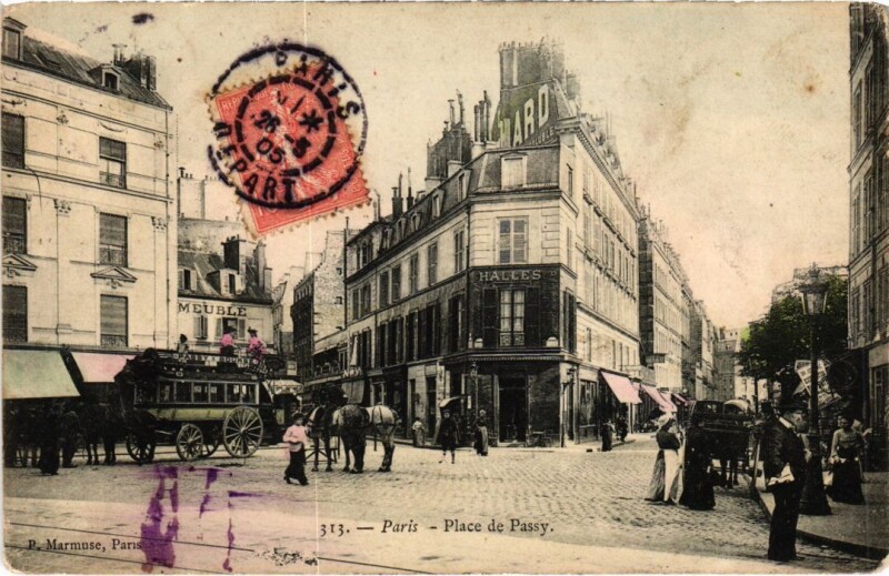Carte postale ancienne Place de Passy à Paris 16e