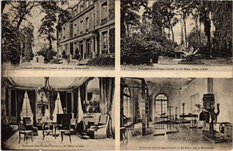 Carte postale ancienne Etablissement Hydrothérapique d'Auteuil - Rue Boileau à Paris 16e