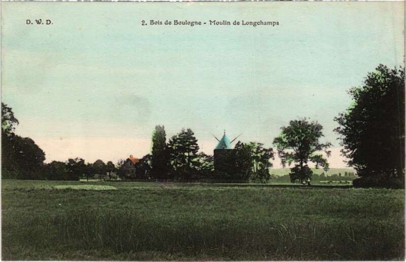 Carte postale ancienne Bois de Boulogne - Moulin de Longchamps à Paris 16e