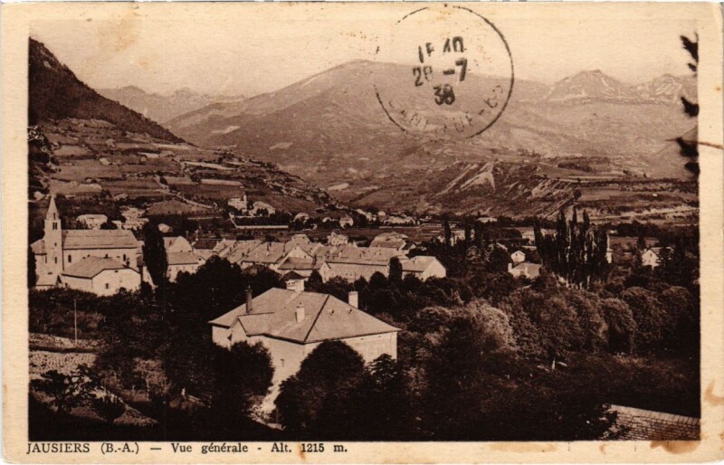 Carte postale ancienne Jausiers Vue generale à Jausiers