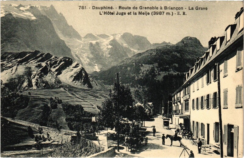Carte postale ancienne Dauphiné - Route de Greboble a Briancon - La Grave à La Grave