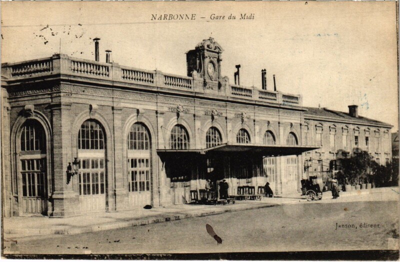 Carte postale ancienne Narbonne - Gare du Midi à Narbonne