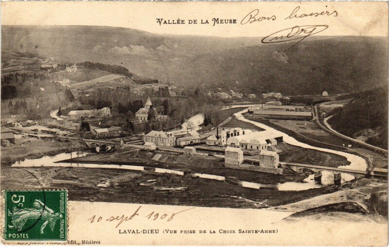 Carte postale ancienne Vallée ed la Meuse - Laval-Dieu