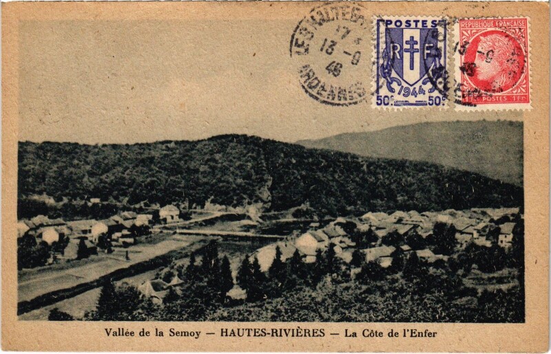 Carte postale ancienne Vallée de la Semoy - Hautes-Riviéres - La Cote de l'Enfer