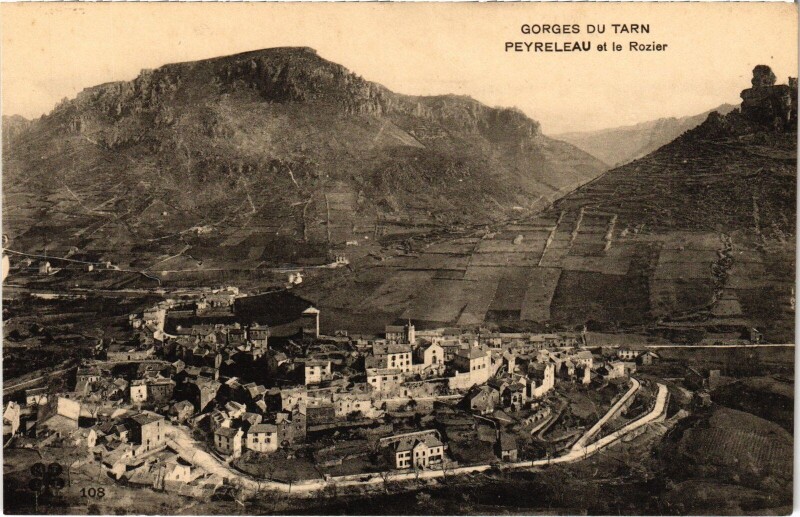 Carte postale ancienne Gorges du Tarn - Peyreleau et le Rozier à Peyreleau