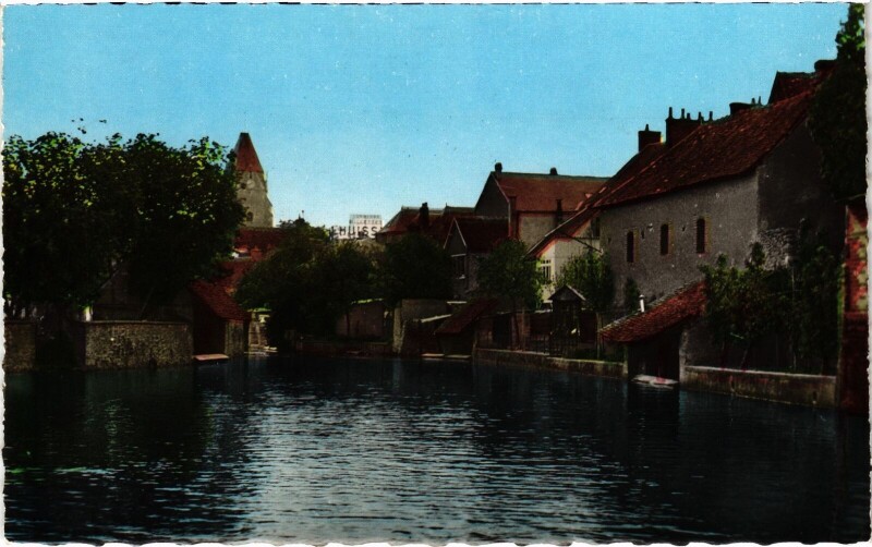 Carte postale ancienne Connerre - Les Bords de l'Husine à Connerré
