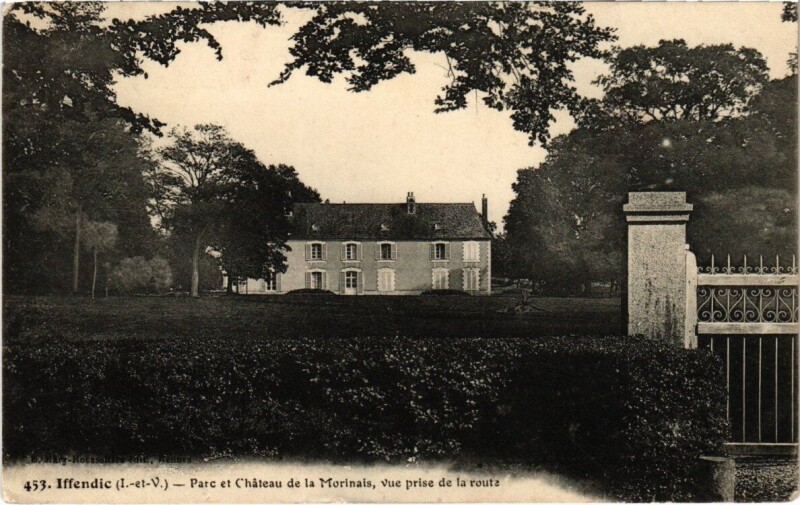 Carte postale ancienne Parc et Château de la Morinais, vue prise de la route à Iffendic