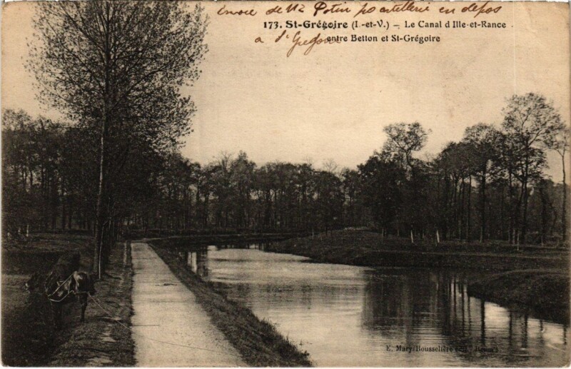 Carte postale ancienne Saint-Grégoire - Le Canal d'Ille-et-Rance à Saint-Grégoire