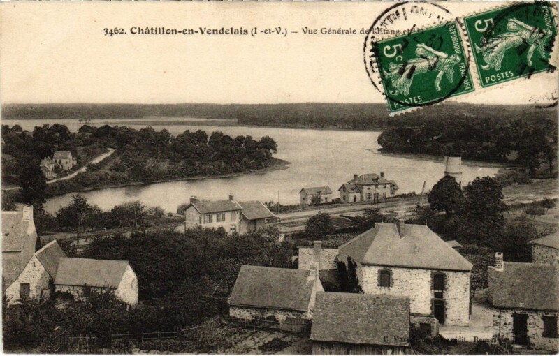 Carte postale ancienne Chatillon-en-Vendelais - Vue générale de l'Etang à Châtillon-en-Vendelais