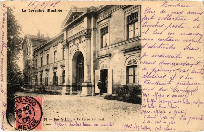 Carte postale ancienne Bar-le-Duc - Le Lycee National à Bar-le-Duc