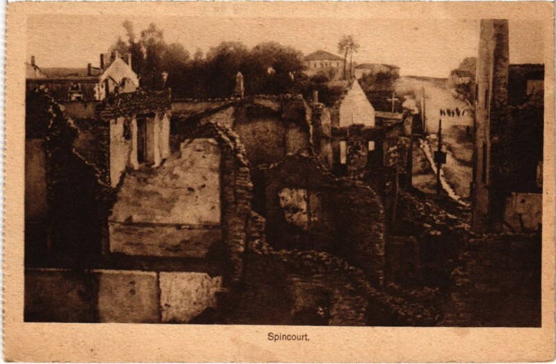 Carte postale ancienne Spincourt - Town Scene - Ruines à Spincourt