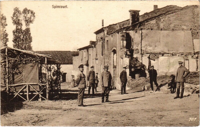 Carte postale ancienne Spincourt - Rue - Street Scene - Ruines à Spincourt