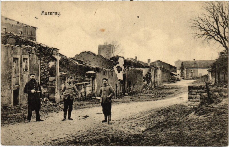 Carte postale ancienne Muzeray - Rue - Street Scenes - Ruines à Muzeray